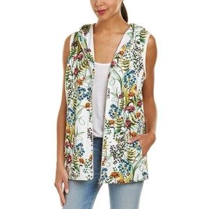 Johnny Was Floral Sleeveless Hoodie - Size small